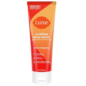 Lume Acidified Body Wash - 8.5 oz (Clean Tangerine) | Removes Odor Better Soap 24 Hour Control Paraben Free SLS Safe Sensitive Skin Moisturizing