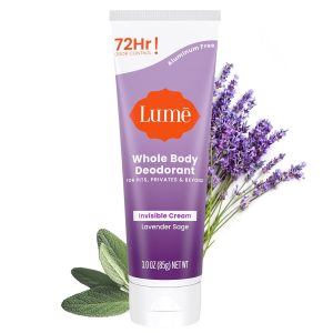 Lume Whole Body Deodorant - Cream Tube - 3 oz (Lavender Sage) | 72-Hour Odor Control. Aluminum & Baking Soda Free. Skin-Safe. Whole-Body Deodorant for Women
